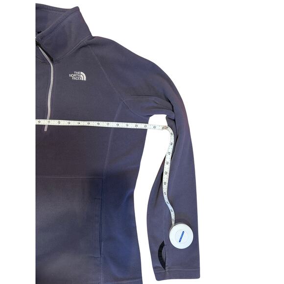 THE NORTH FACE Purple Gray 1/4 Zip Micro Performance Fleece Women's LARGE - Picture 3 of 8